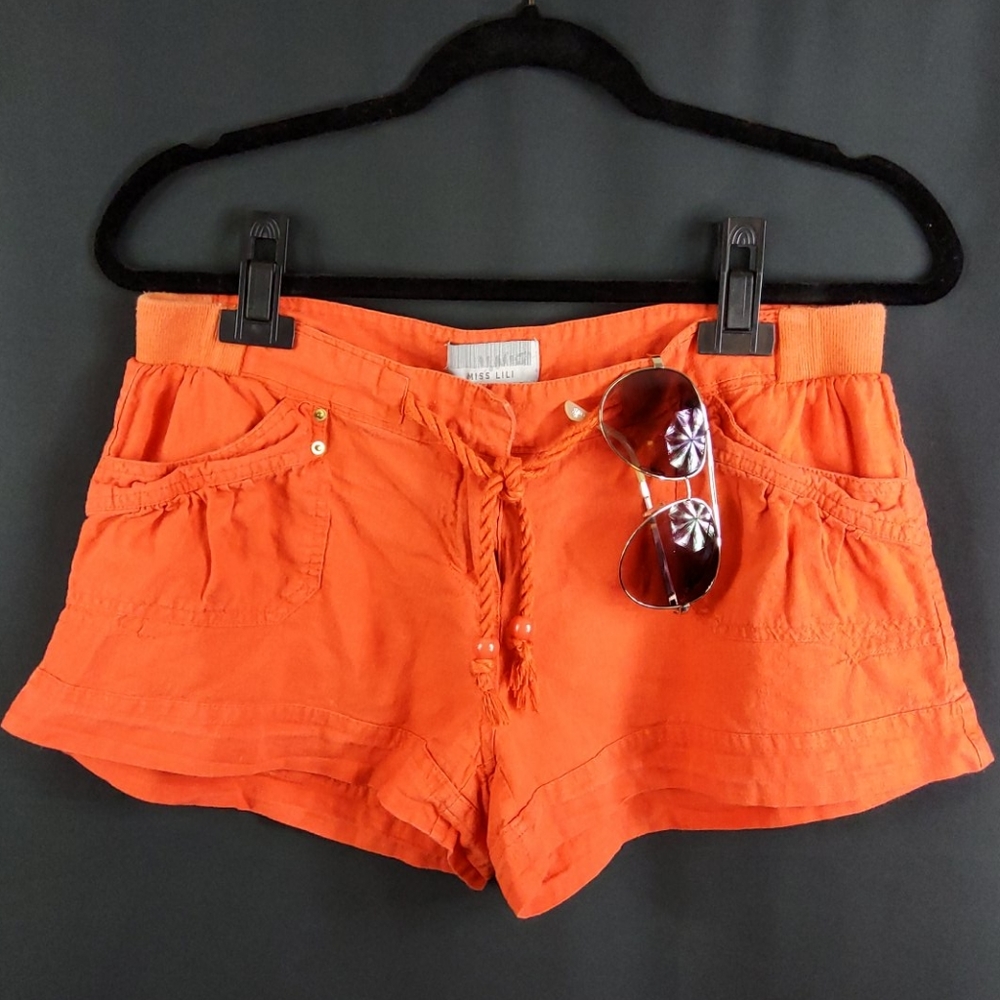 Orange 🧡 100% Linen Shorts with pockets!!! 🤩